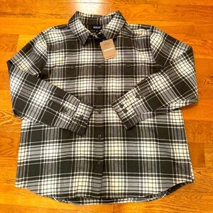 New Patagonia Women's Plaid Fjord Flannel Shirt Size XL Extra Large Org Cotton